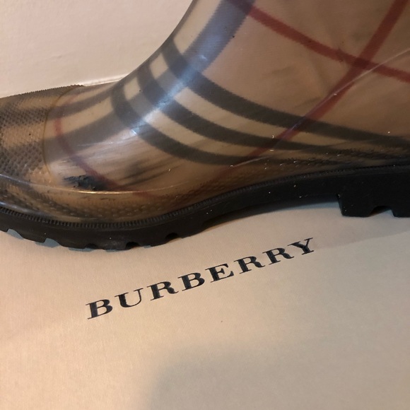 Burberry Women’s Brown Knee High Rain Boots Size 8 - Picture 8 of 8